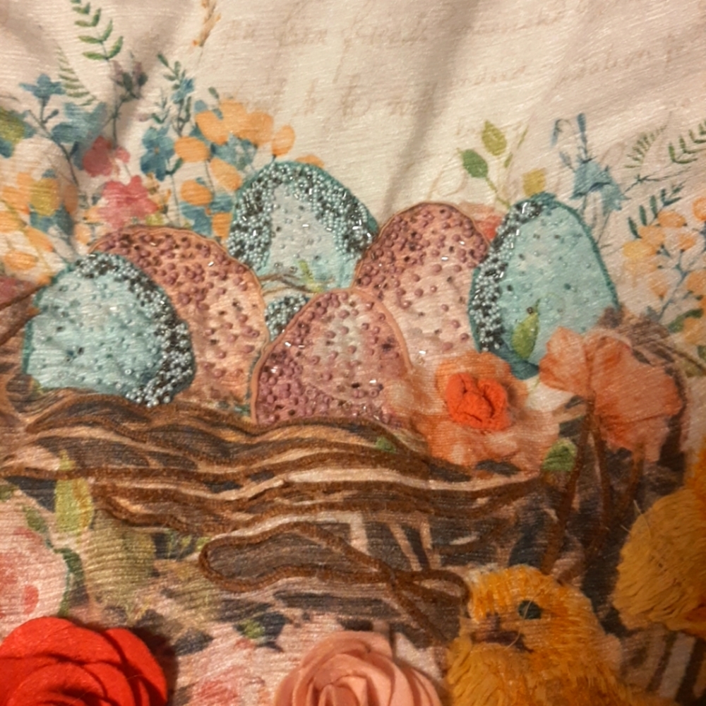 Isaac Mizrahi Easter Ducklings and Eggs Longer  Table Runner